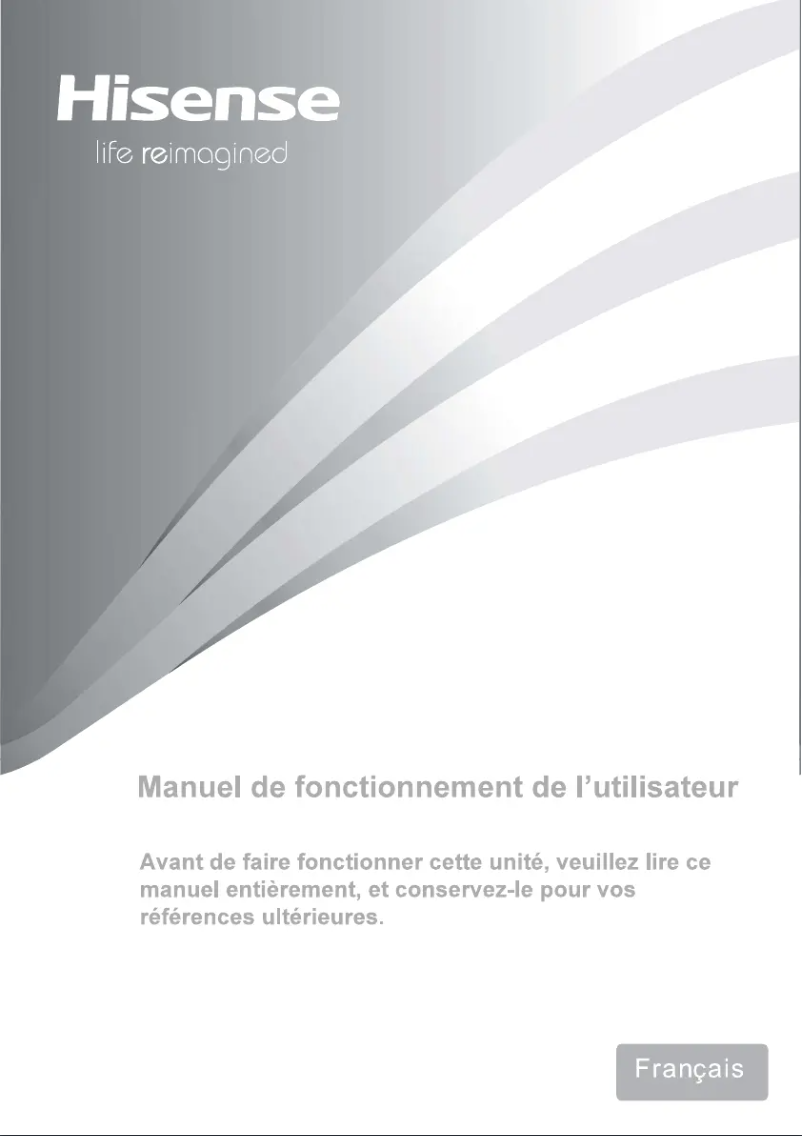 Page 1 de la notice Manuel utilisateur Hisense RB343D4CWF