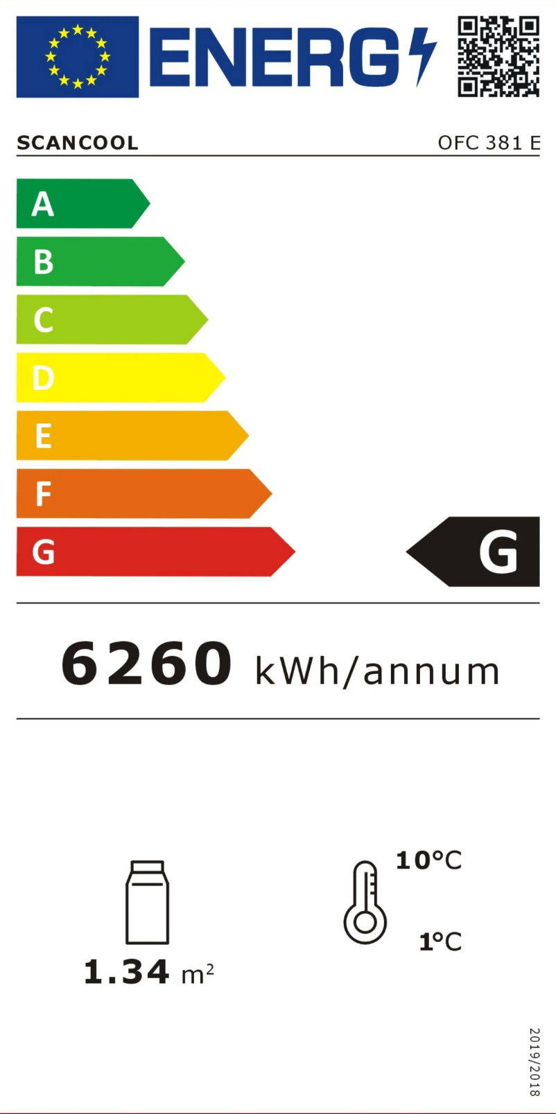Page 1 de la notice Label énergétique Scancool OFC 381 E