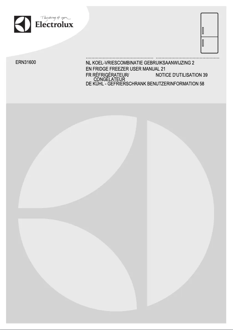 Page n°1 - Manuel utilisateur Electrolux ERN 31600