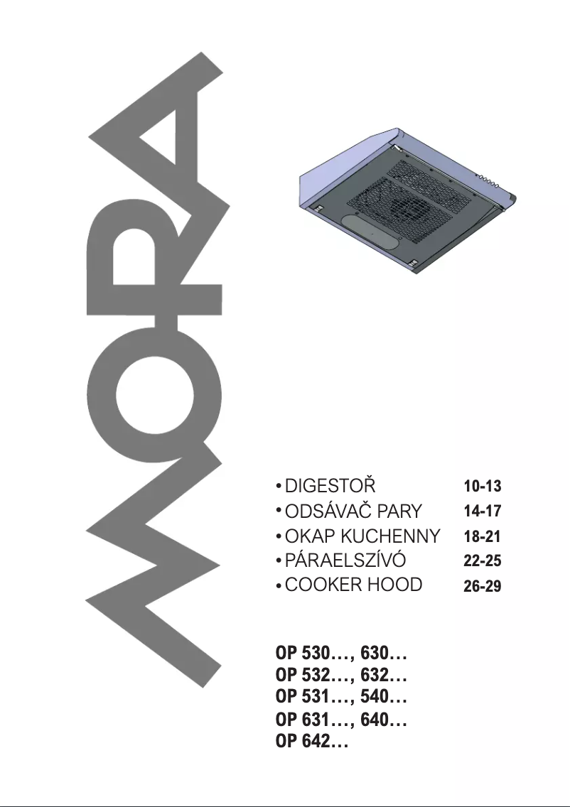 Page 1 de la notice Manuel utilisateur Mora OP 642 X