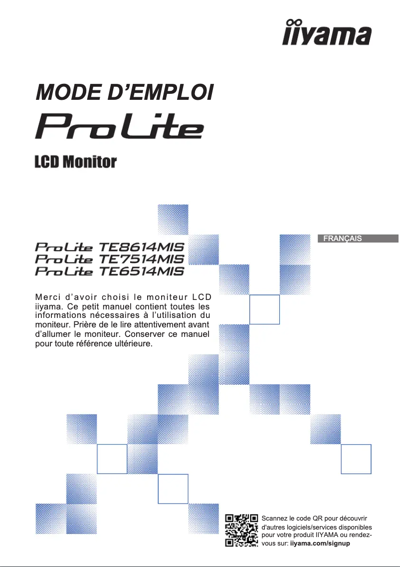 Page 1 de la notice Manuel utilisateur Iiyama ProLite TE7514MIS