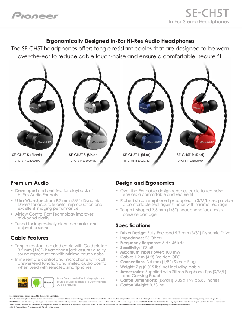 Image de la première page du manuel de l'appareil SE-CH5T