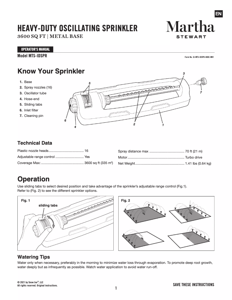 Page 1 de la notice Manuel utilisateur Martha Stewart MTS-IDSPR