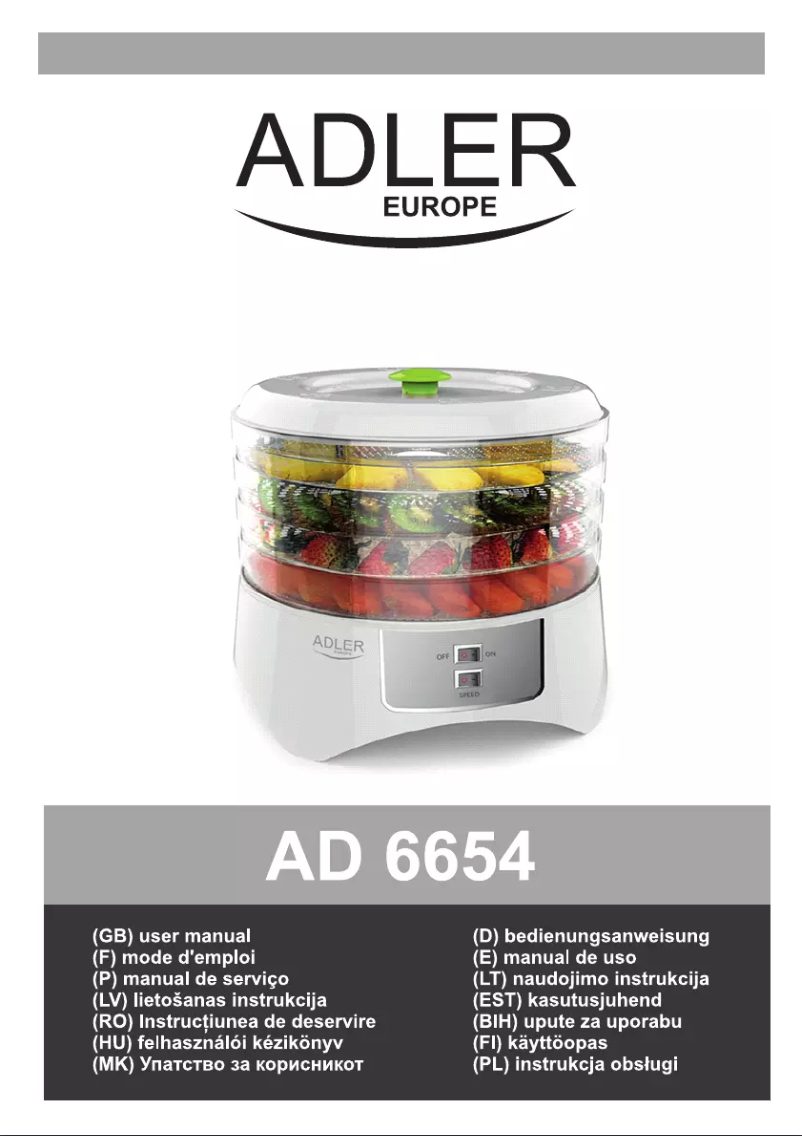 Page n°1 - Manuel utilisateur Adler AD 6654