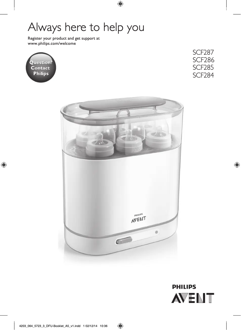 Page n°1 - Manuel utilisateur Philips Avent SCF284