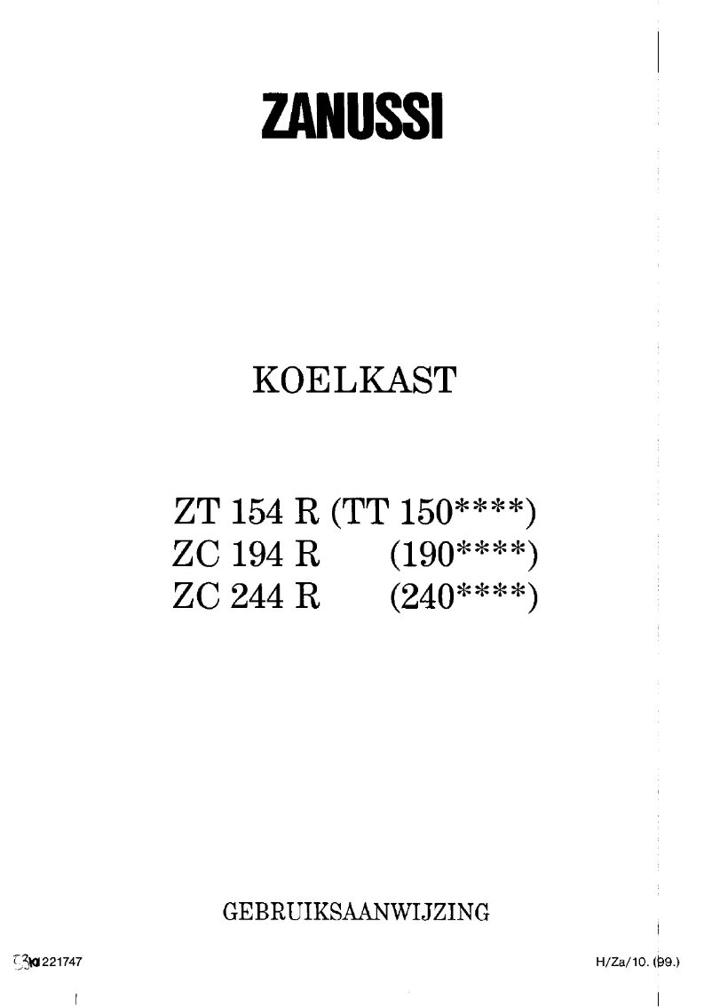 Image de la première page du manuel de l'appareil ZC 194 bo