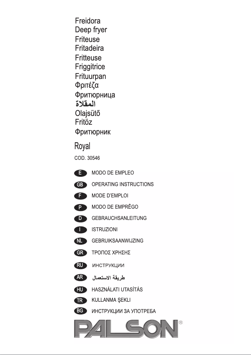 Page 1 de la notice Manuel utilisateur Palson Royal