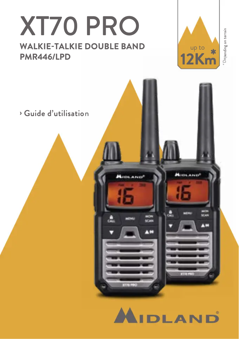 Page 1 de la notice Manuel utilisateur Midland XT70 Pro