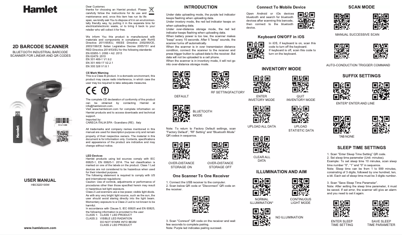 Image de la première page du manuel de l'appareil HBCS2D100W