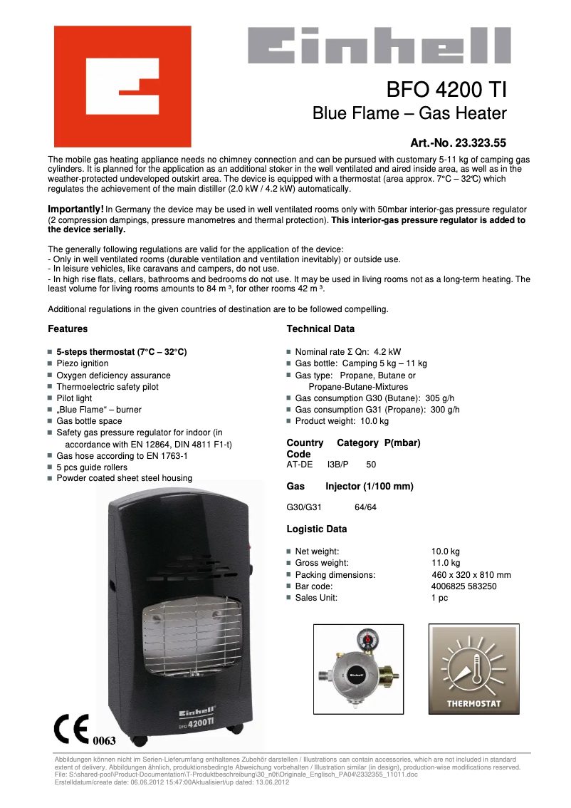 Page 1 de la notice Manuel utilisateur Einhell BFO 4200 TI
