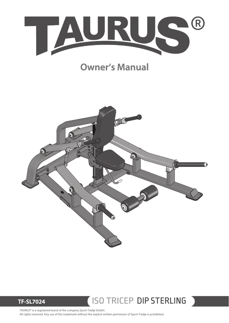 Página 1 del manual Manual de usuario Taurus Iso Triceps Dip Sterling