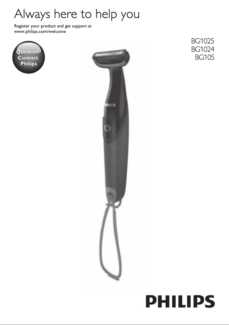 Page n°1 - Manuel utilisateur Philips Bodygroom Series 1000 BG105