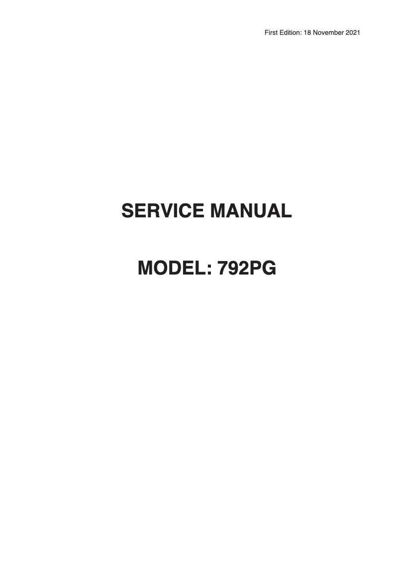 Page n°1 - Fiche technique Janome 792PG