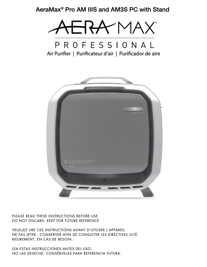 Page 1 of the manual User Manual Fellowes AeraMax Pro AM 3S