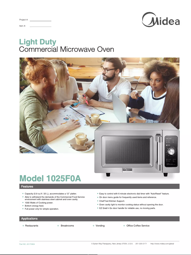 Page 1 de la notice Manuel utilisateur Midea 1025F0A