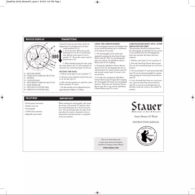 Page 1 de la notice Manuel utilisateur Stauer 26334