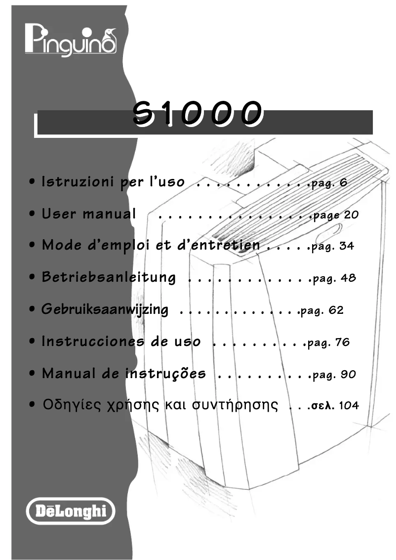 Page 1 de la notice Manuel utilisateur DeLonghi PACS1000