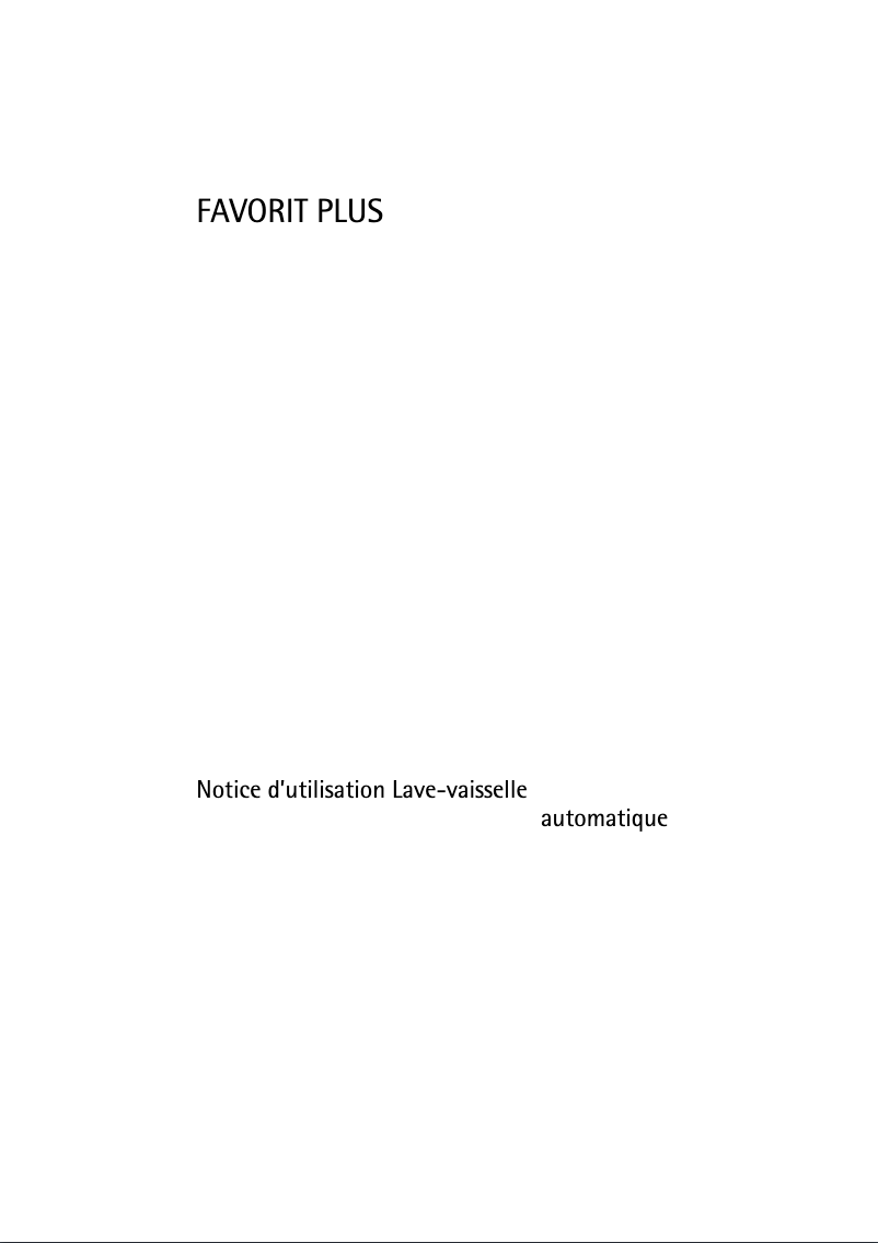 Page n°1 - Manuel utilisateur AEG Favorit PLUS