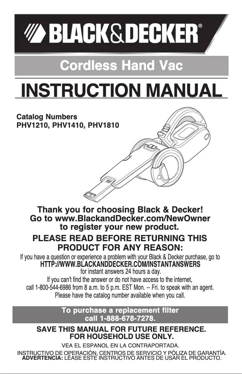 Page n°1 - Manuel utilisateur Black & Decker Pivot Vac