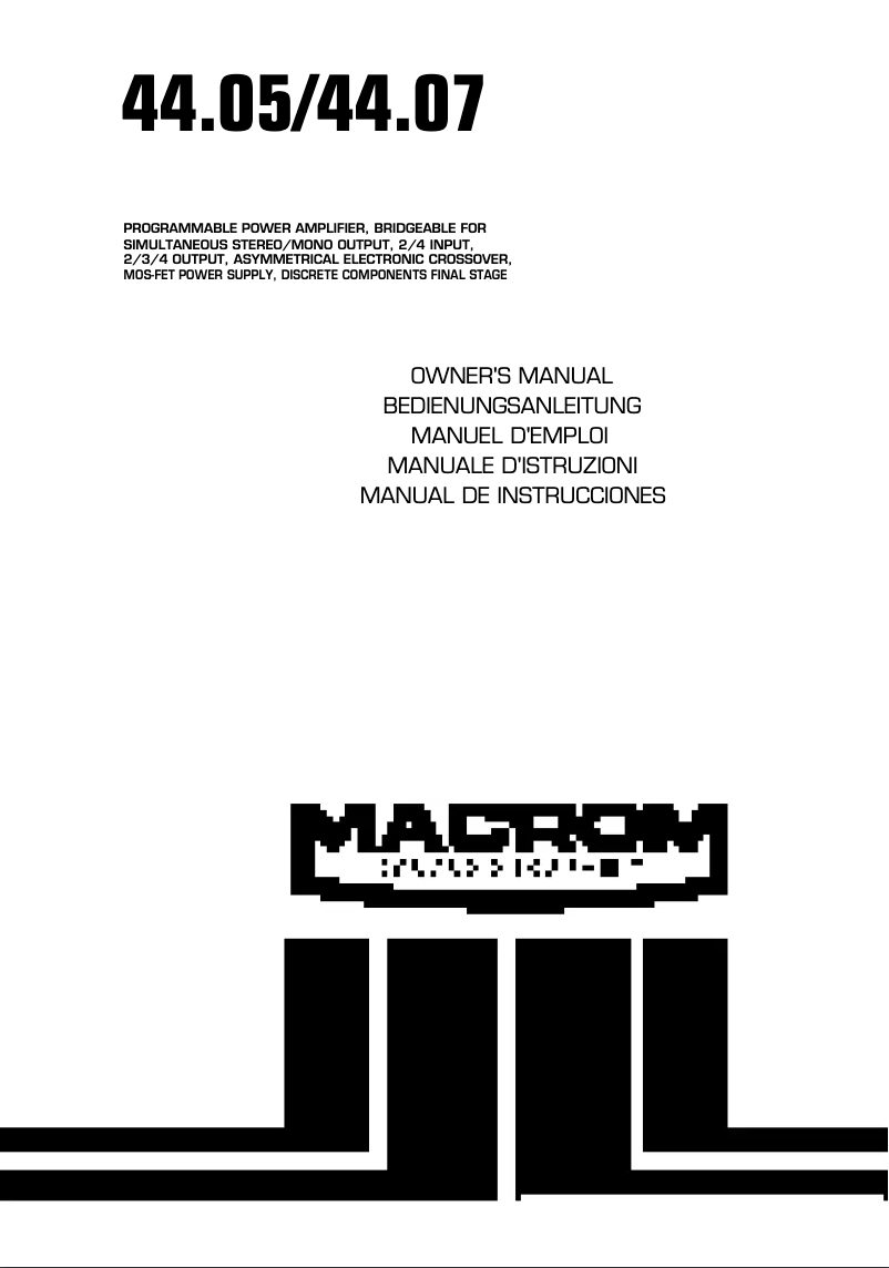 Page n°1 - Manuel utilisateur Macrom 44.07