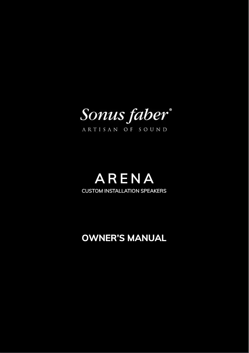 Page n°1 - Manuel utilisateur Sonus Faber Arena 30
