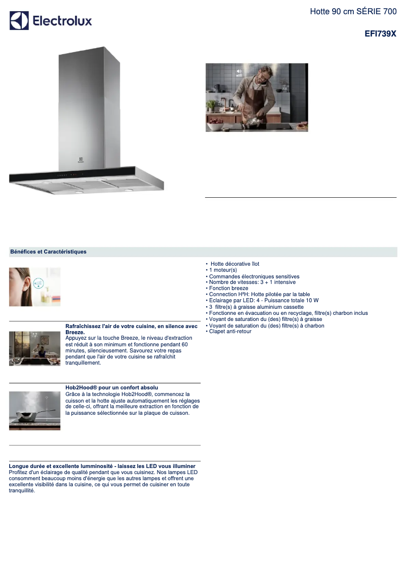 Page n°1 - Fiche technique Electrolux EFI739X