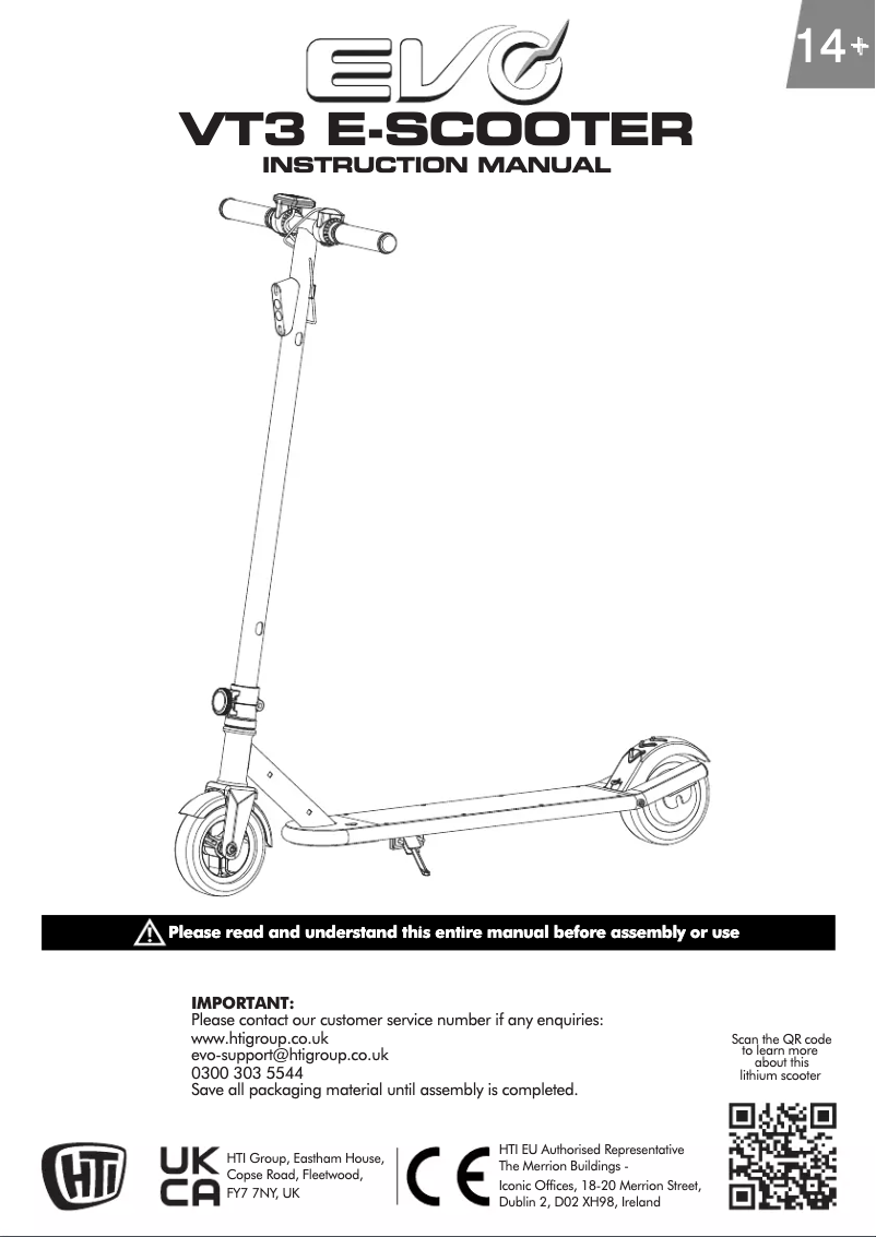 Page n°1 - Manuel utilisateur EVO VT3