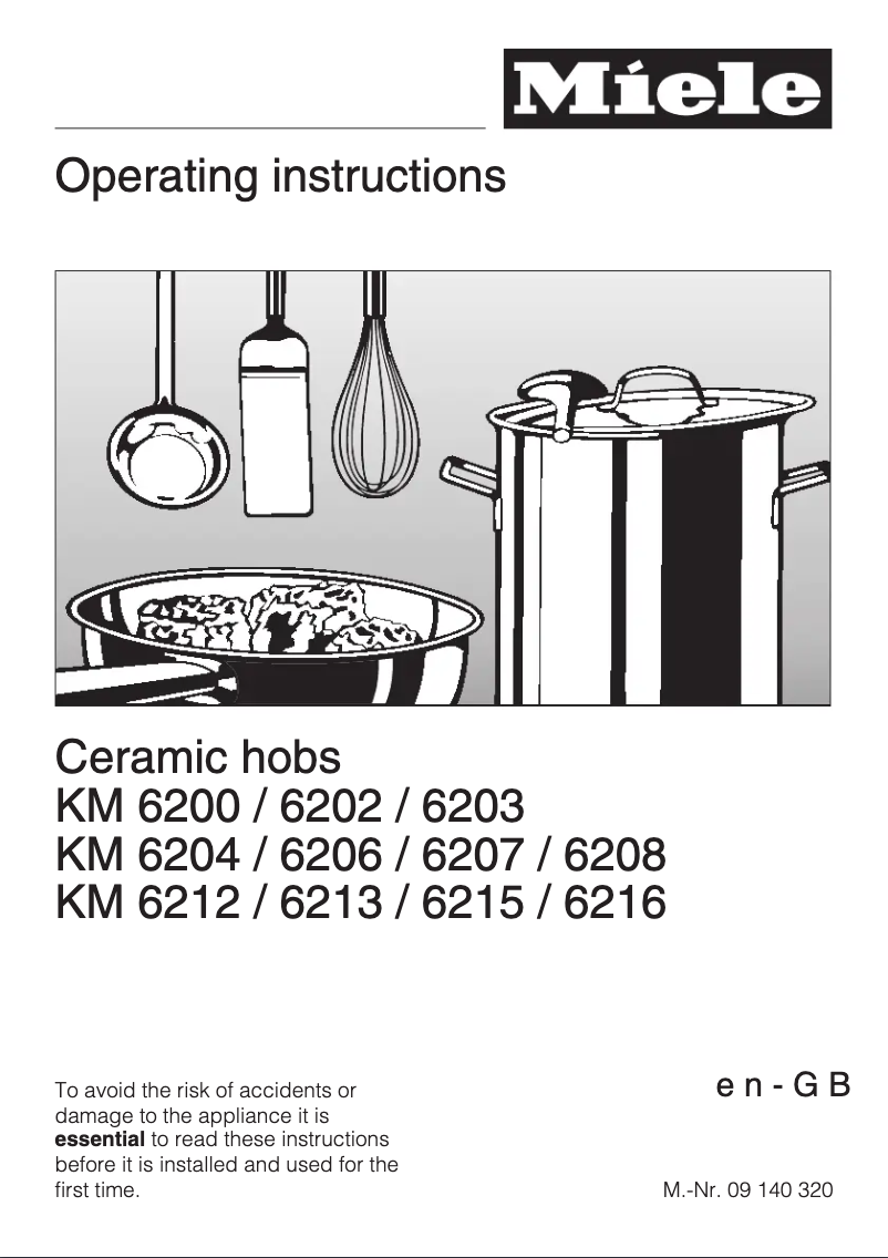 Page n°1 - Manuel utilisateur Miele KM 6204