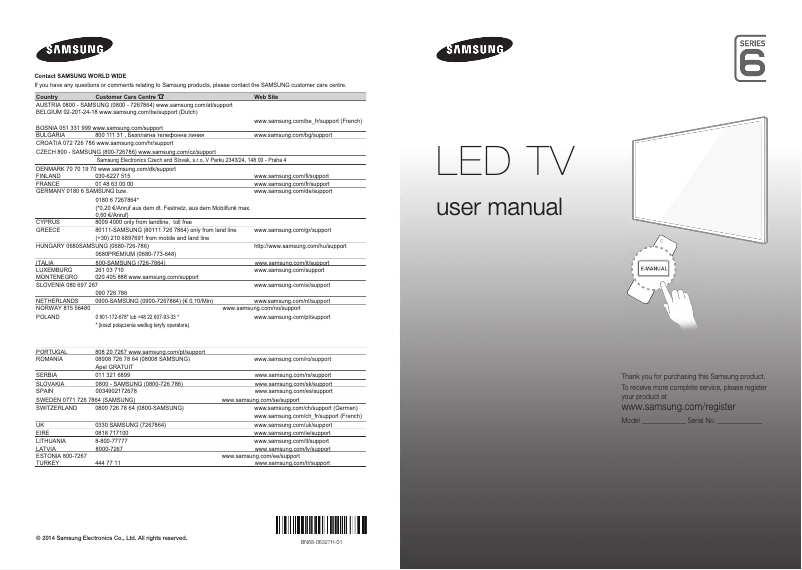 Page n°1 - Manuel utilisateur Samsung UE32H6270AS