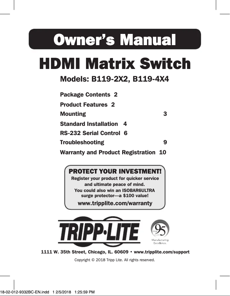 Page 1 de la notice Manuel utilisateur Tripp Lite B119-2X2