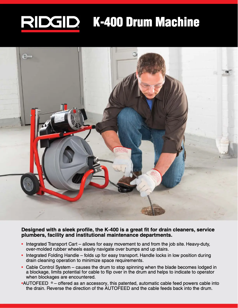 Page 1 de la notice Catalogue Ridgid K-400