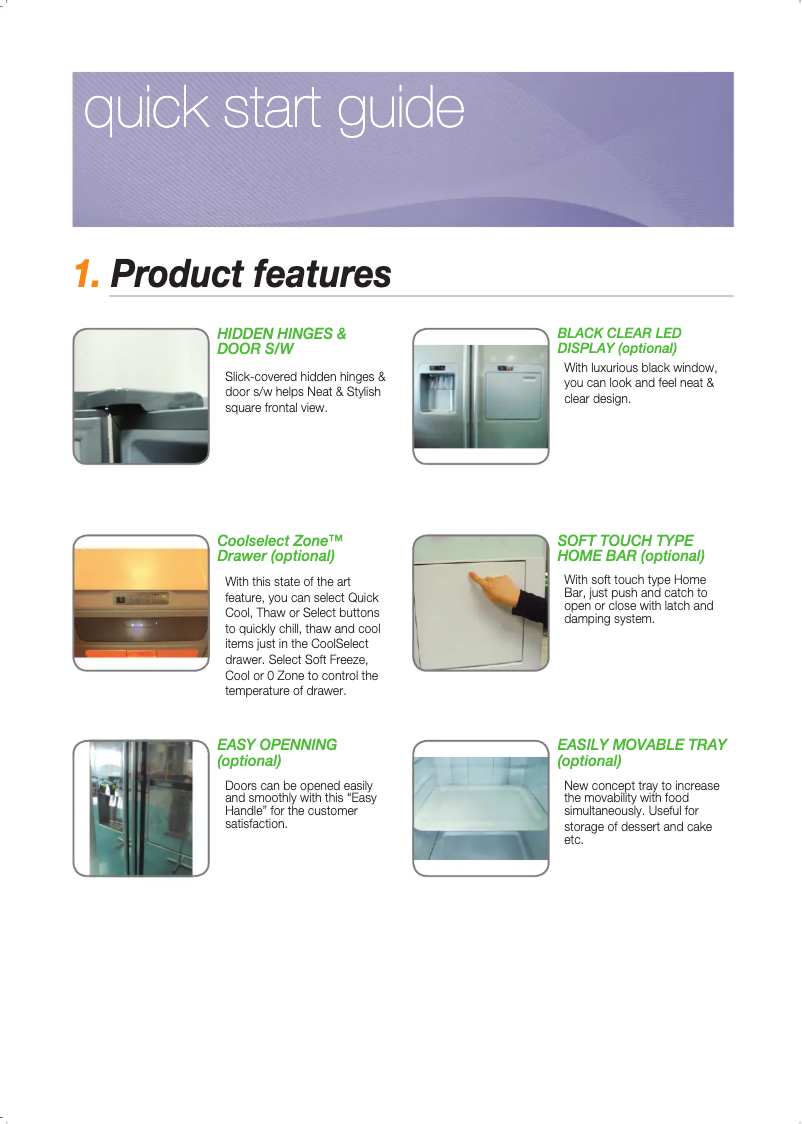 Page 1 de la notice Guide d'installation Samsung RSH5TEPN