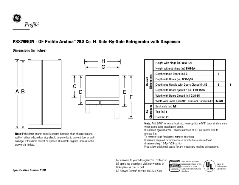 Imagen de la primera página del manual del dispositivo Profile Arctica PSS29NGNCC