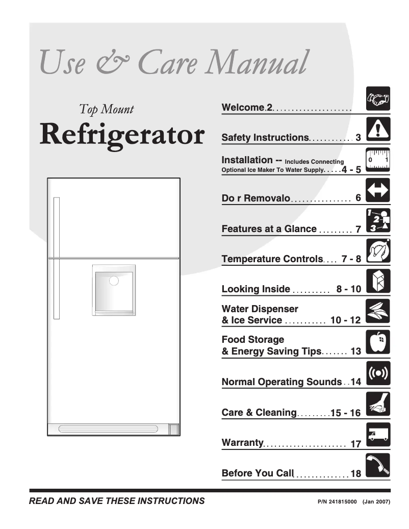 Image de la première page du manuel de l'appareil GLHT188WHB