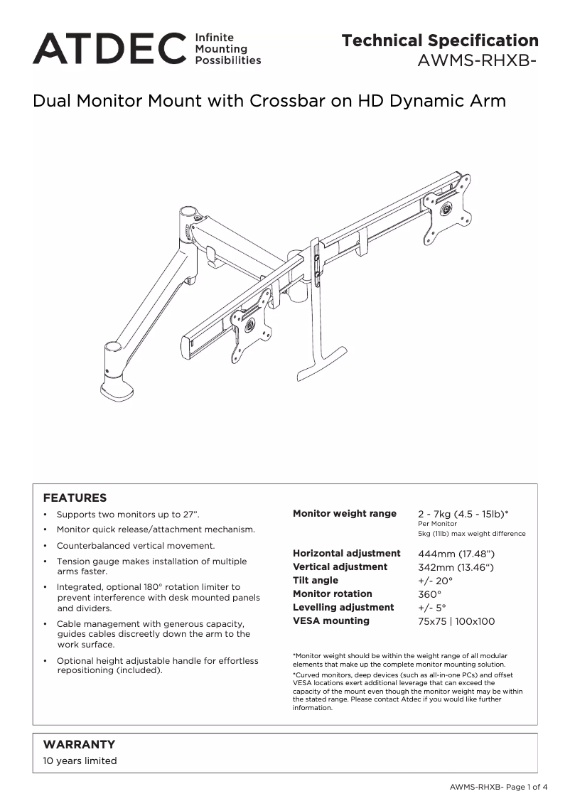 Page n°1 - Manuel utilisateur Atdec AWMS-RHXB