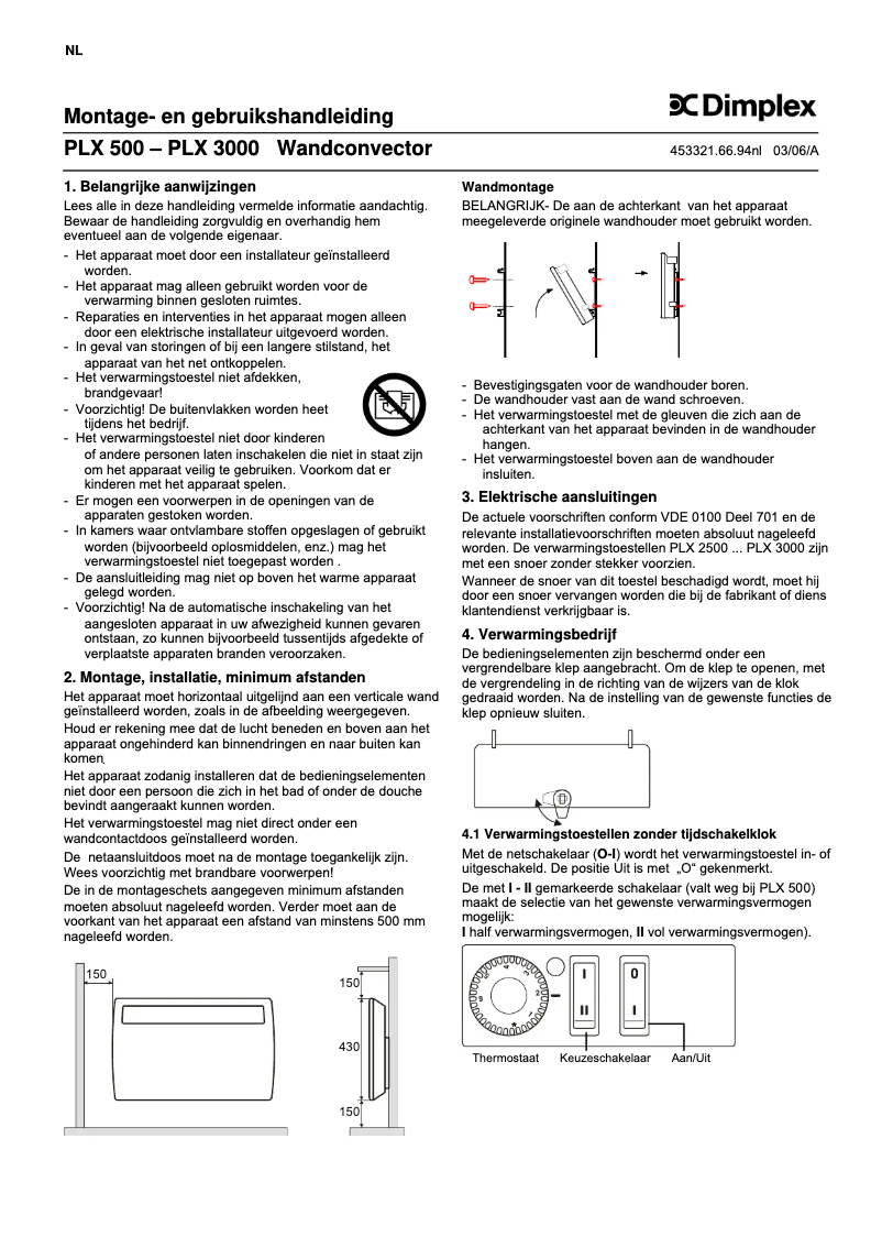 Página 1 del manual Manual de usuario Dimplex PLX 1000