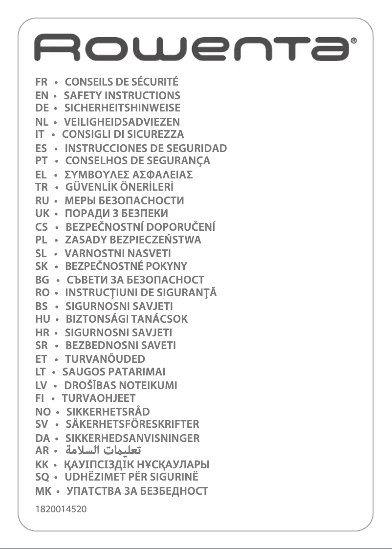 Página 1 del manual Instrucciones de seguridad Rowenta Body Up BR2520