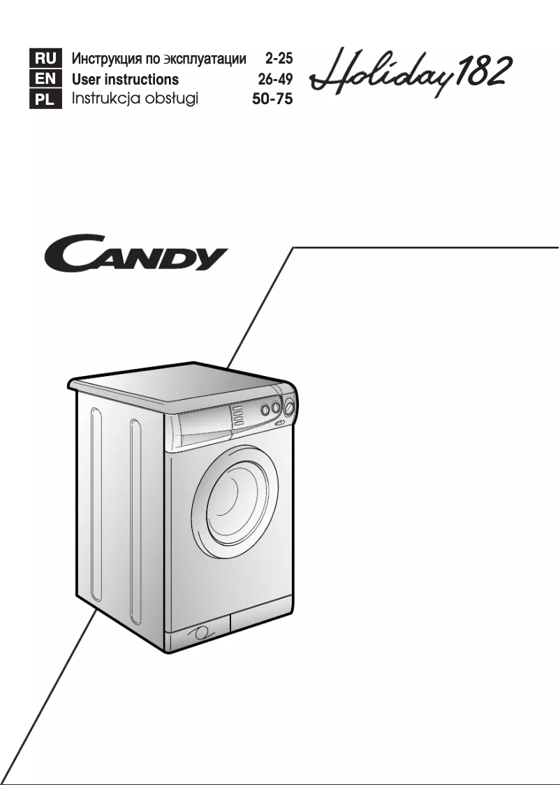 Page n°1 - Manuel utilisateur Candy Holiday 182