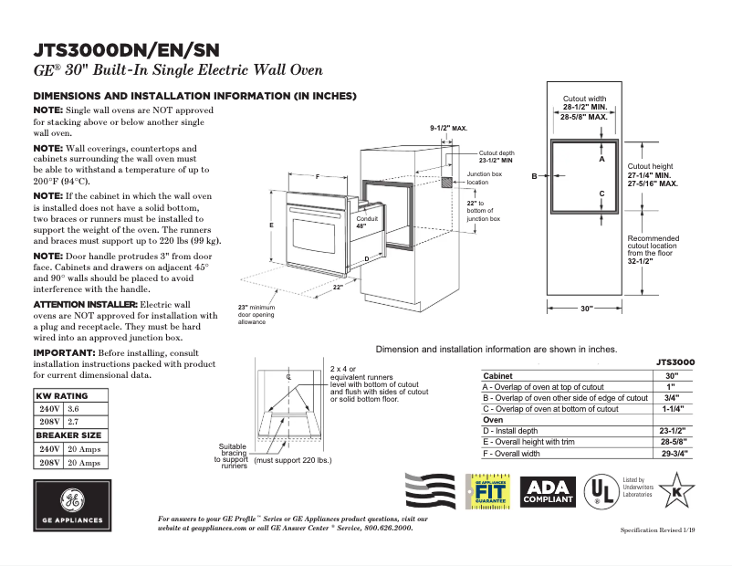 Imagen de la primera página del manual del dispositivo JTS3000DNWW