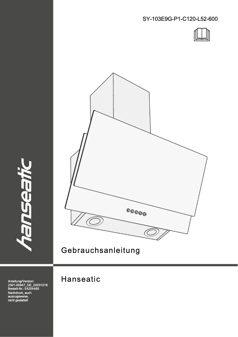 Page 1 de la notice Manuel utilisateur Hanseatic SY-103E9G-P1-C120-L52-600