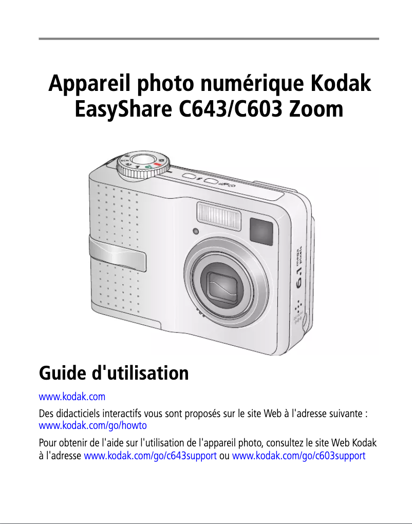 Page n°1 - Manuel utilisateur Kodak EasyShare C603