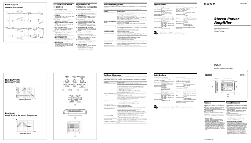 Image de la première page du manuel de l'appareil XM-4S