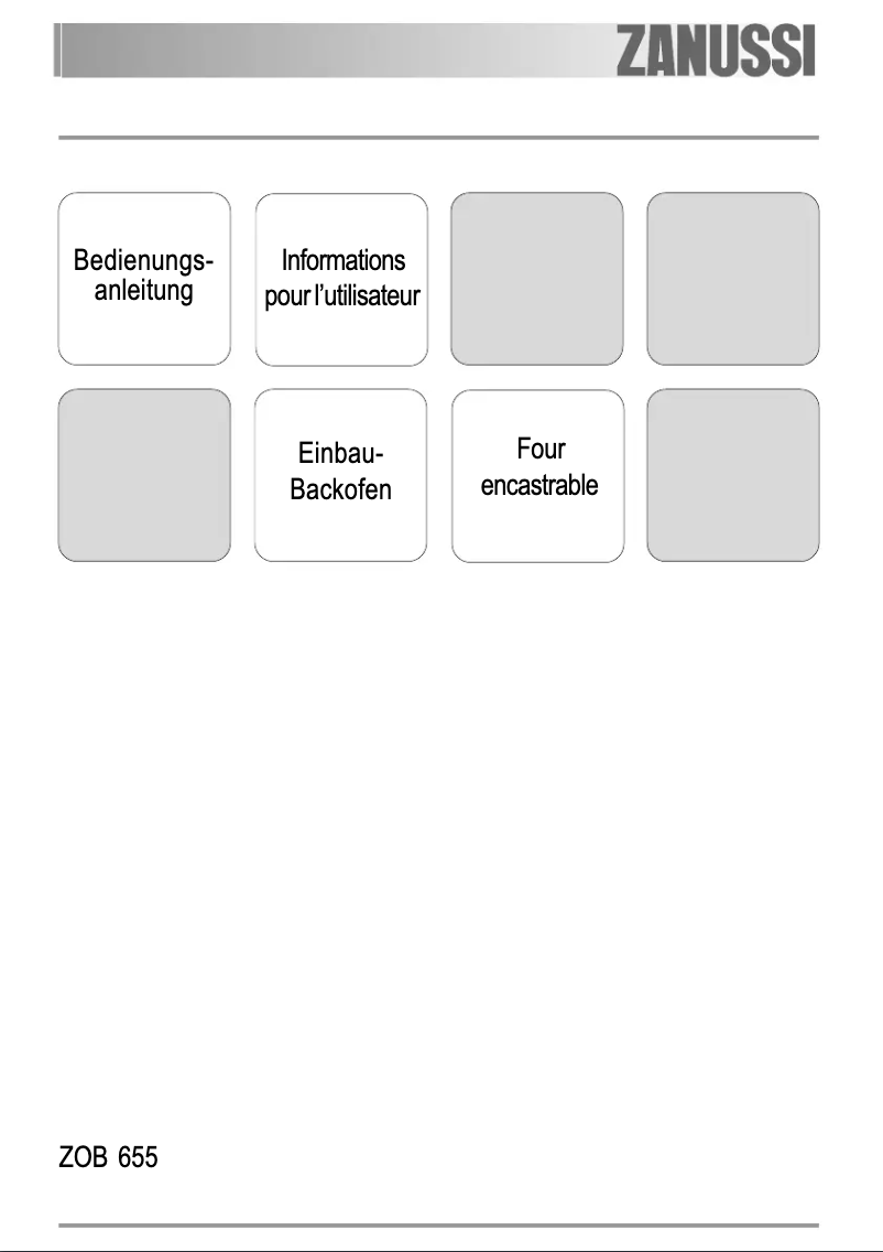 Page 1 de la notice Manuel utilisateur Zanussi ZOB333X