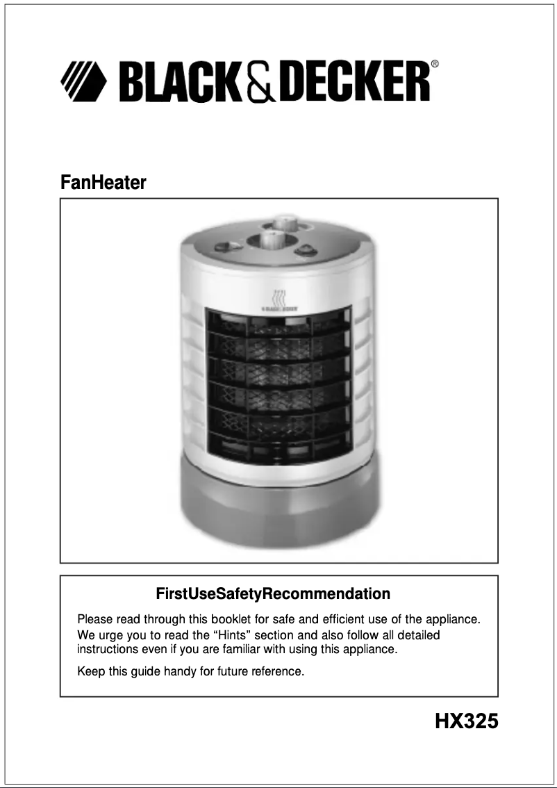 Page n°1 - Manuel utilisateur Black & Decker HX325