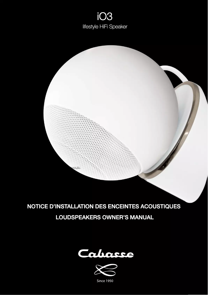 Page 1 de la notice Manuel utilisateur Cabasse Santorin 25