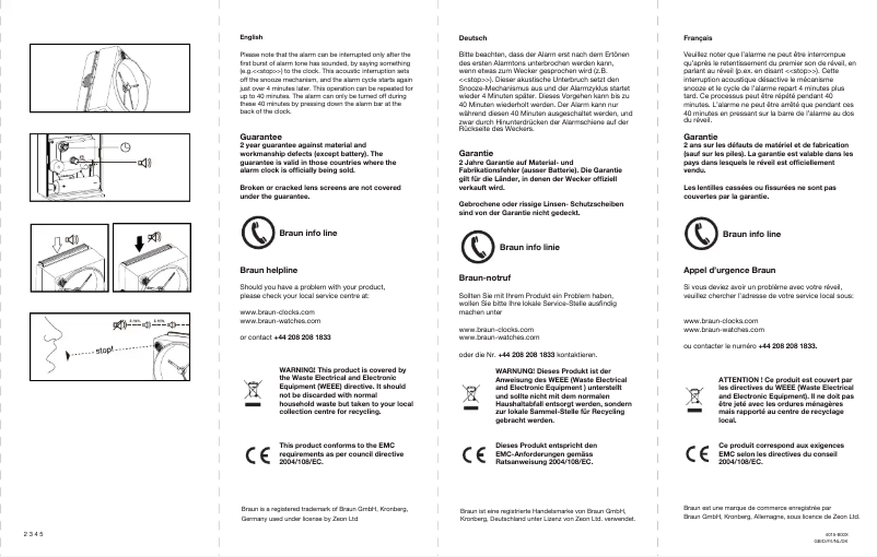 Page n°1 - Manuel utilisateur Braun BNC004GYGY
