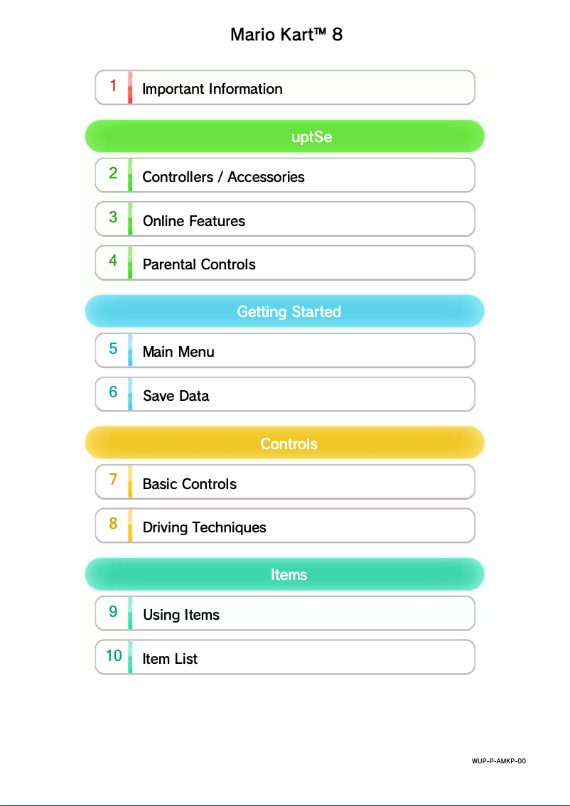 Page 1 de la notice Manuel utilisateur Nintendo Mario Kart 8 (Wii U)