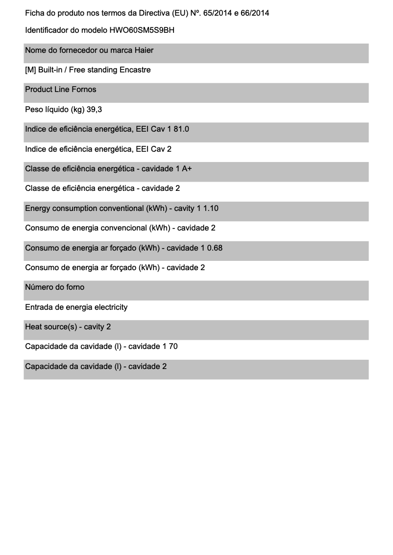 Page 1 de la notice Brochure Haier HWO60SM5S9BH