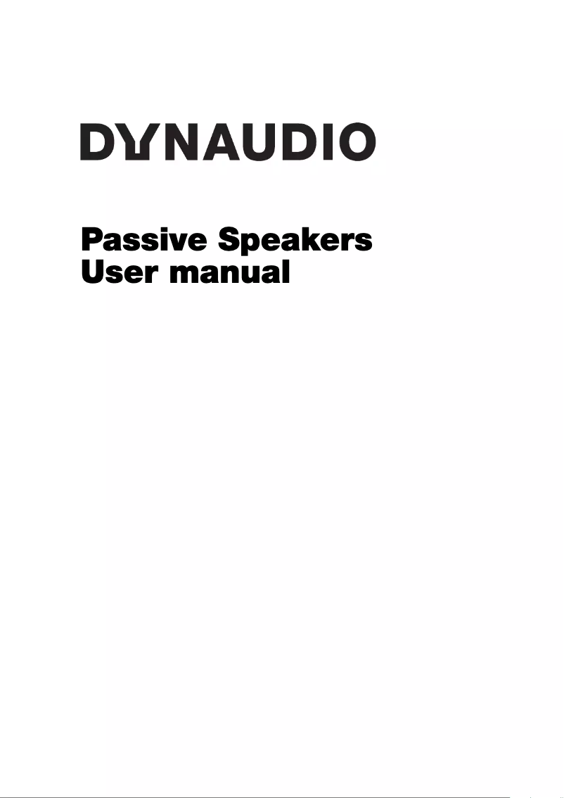 Page n°1 - Manuel utilisateur Dynaudio Emit 25C