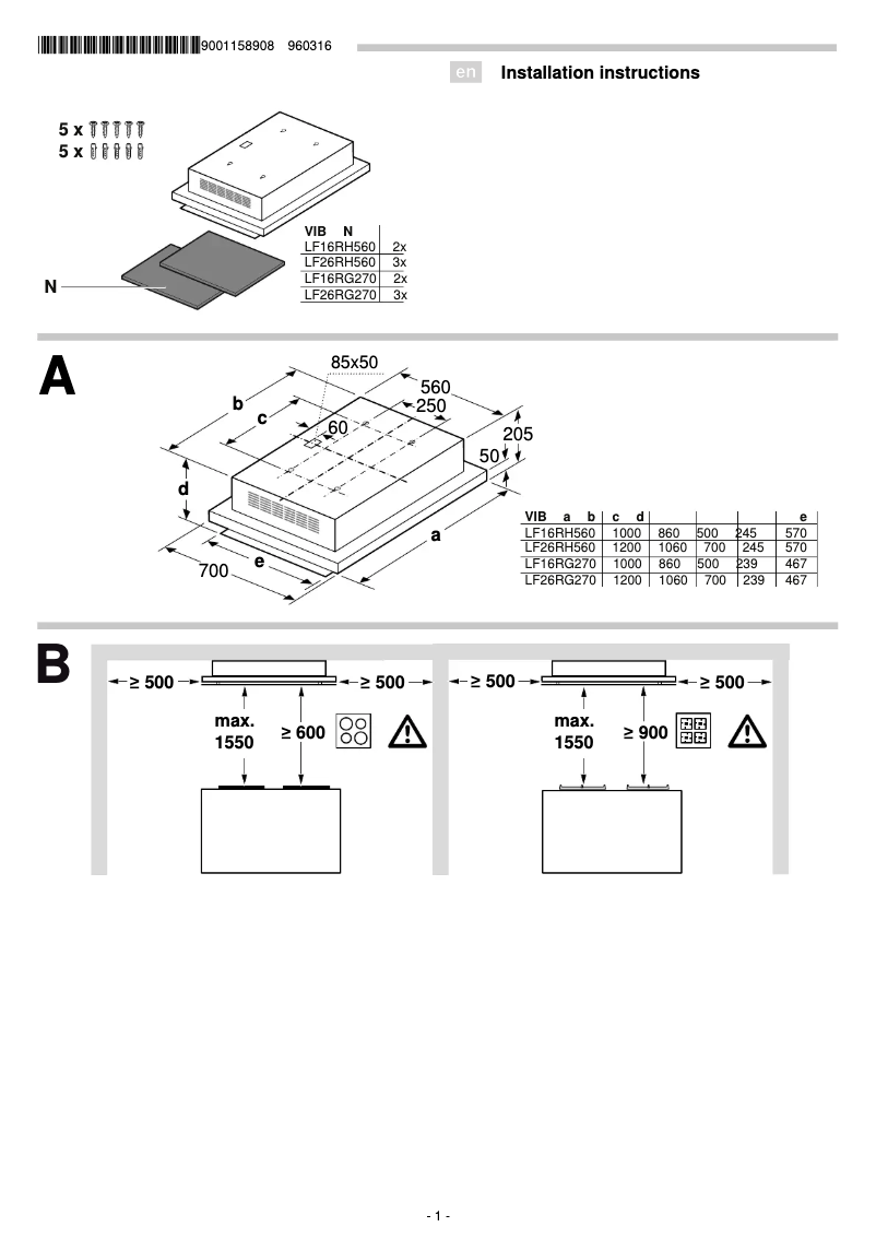Imagen de la primera página del manual del dispositivo LF16RG270